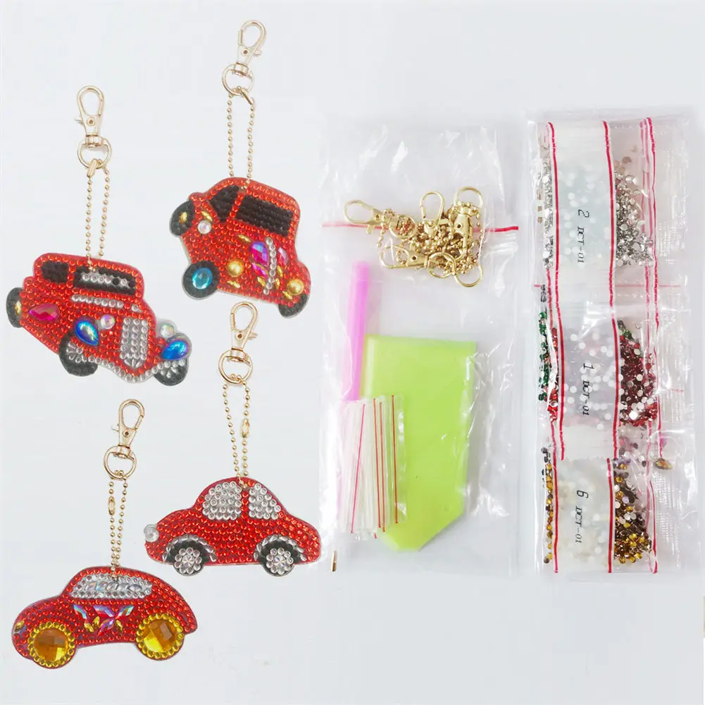 4pcs Car Pattern DIY Rhinestone Keychain Diamond Painting Key Ring Novelty Accessories Decor C66
4pcs Car Pattern DIY Rhinestone Keychain Diamond Painting Key Ring Novelty Accessories Decor C66