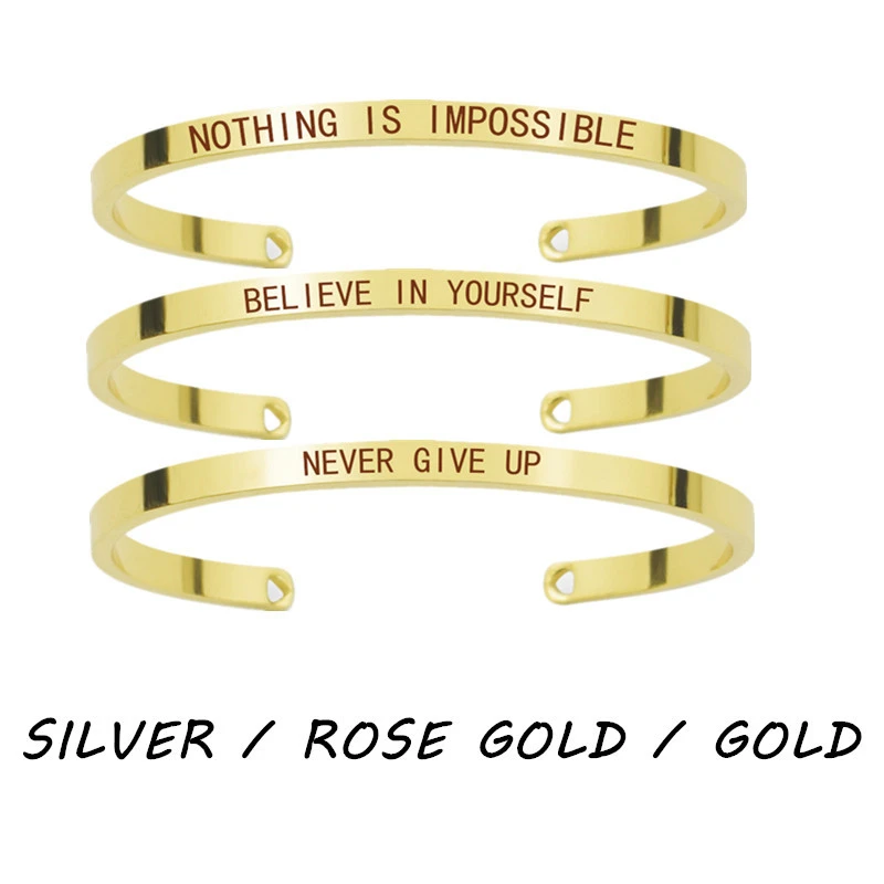 Churchill Quote "Never Give Up"Motivational Stainless Steel Engraved Bracelets Life Quote Jewelry Graduation Bangle Gifts
Churchill Quote "Never Give Up"Motivational Stainless Steel Engraved Bracelets Life Quote Jewelry Graduation Bangle Gifts