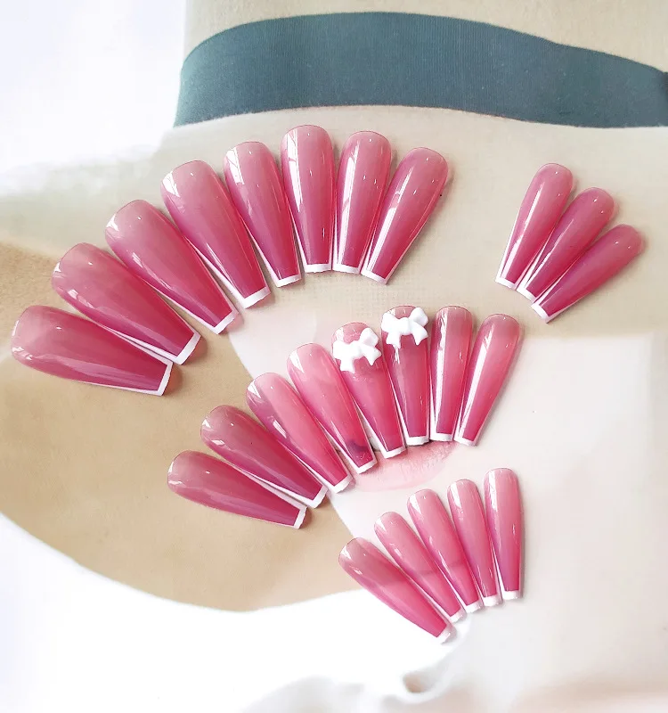 24pcs Bow Nail Patch Glue Type Removable Super Long Paragraph Fashion Manicure Save Time False Nail Patch TO
24pcs Bow Nail Patch Glue Type Removable Super Long Paragraph Fashion Manicure Save Time False Nail Patch TO