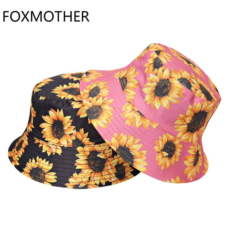 FOXMOTHER New Fashion Black White Pink Floral Sunflower Bucket Hats Mens Woman Fisherman Caps Dropshipping
FOXMOTHER New Fashion Black White Pink Floral Sunflower Bucket Hats Mens Woman Fisherman Caps Dropshipping