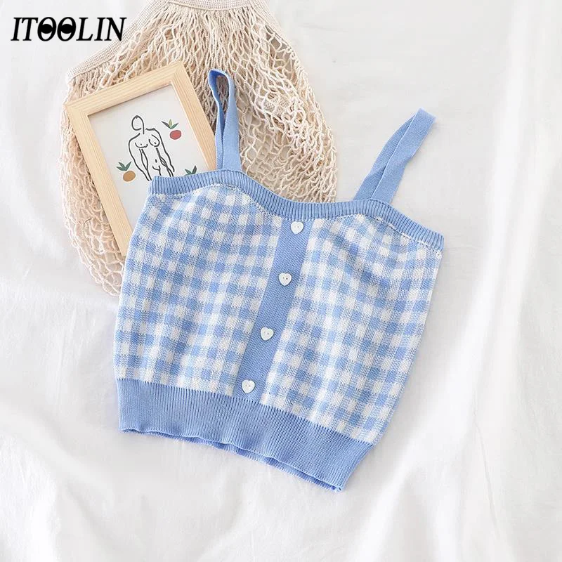 ITOOLIN 2022 Summer Tank Camis Women Cute Cottagecore Plaid Corset Crop Top Female Stretchy Camisole For Soft Girls Knitted Tops
ITOOLIN 2022 Summer Tank Camis Women Cute Cottagecore Plaid Corset Crop Top Female Stretchy Camisole For Soft Girls Knitted Tops