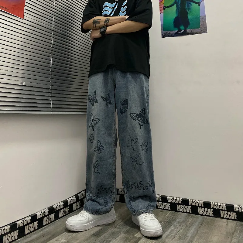 Limiguyue Summer Casual Retro Graffiti Jeans Women Long Trousers Female Loose Cowboy Harajuku Butterfly Wide-leg Pants Girl K468
Limiguyue Summer Casual Retro Graffiti Jeans Women Long Trousers Female Loose Cowboy Harajuku Butterfly Wide-leg Pants Girl K468