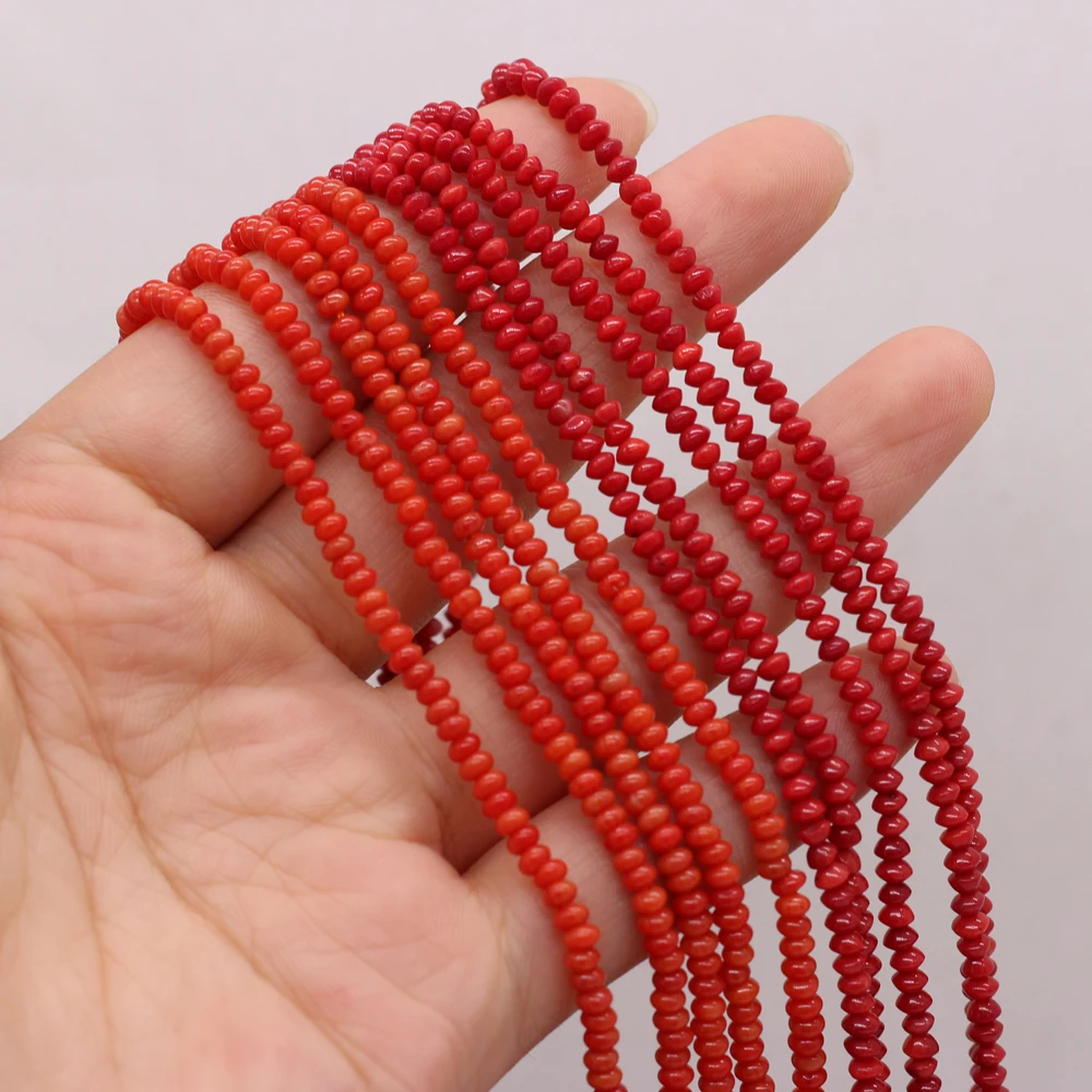 

Natural Coral Beaded Abacus Shape Exquisite Beads for Women Jewelry Making DIY Necklace Bracelet Accessories 1.5x3mm
