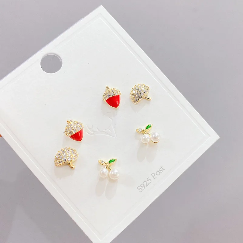 Korean Multi-Pair Set Earrings Silver Plated Trendy Three Pairs Zircon Pearl Stud Gift
Korean Multi-Pair Set Earrings Silver Plated Trendy Three Pairs Zircon Pearl Stud Gift