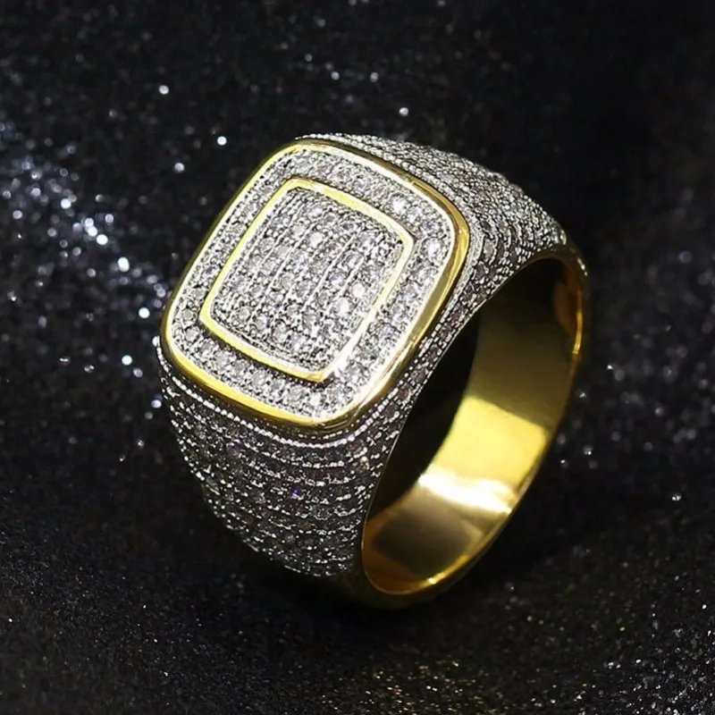 Luxury Hip Hop Micro Pave CZ Stones All Iced Out Bling Ring 925 silver Gold Plated Hip-Hop Rings for Men Jewelry gift party
Luxury Hip Hop Micro Pave CZ Stones All Iced Out Bling Ring 925 silver Gold Plated Hip-Hop Rings for Men Jewelry gift party