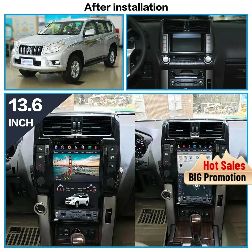 Tesla Style Android 9 Multimedia Player For TOYOTA Land Cruiser Prado 150 2010 2011 2012 2013 GPS Radio Stereo Screen Head Unit
Tesla Style Android 9 Multimedia Player For TOYOTA Land Cruiser Prado 150 2010 2011 2012 2013 GPS Radio Stereo Screen Head Unit