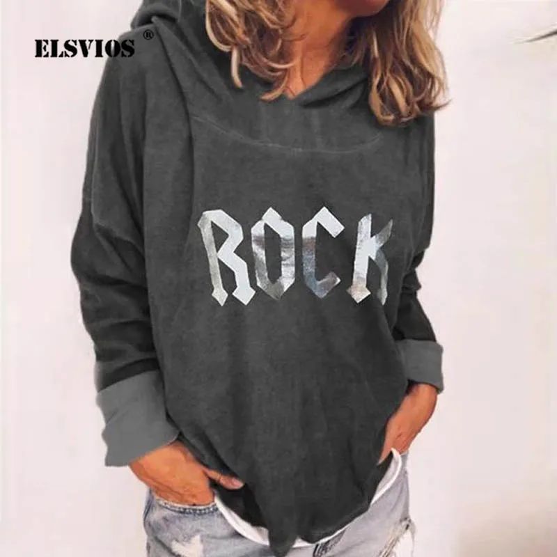 ELSVIOS Women Rock Letters Print Hoodies Sweatshirts Elegant Autumn Winter Casual Long Sleeve Hooded Lady fashion Pullover Tops
ELSVIOS Women Rock Letters Print Hoodies Sweatshirts Elegant Autumn Winter Casual Long Sleeve Hooded Lady fashion Pullover Tops