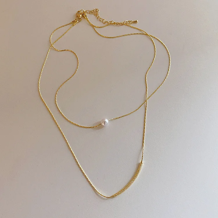 Retro French Temperament Double Layer Pearl Necklace Female Korean Simple Fashion Clavicle Chains
Retro French Temperament Double Layer Pearl Necklace Female Korean Simple Fashion Clavicle Chains
