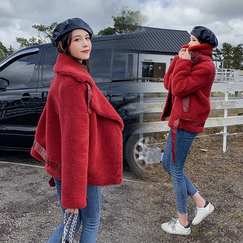 2019 new lamb fur coat female short fur one thick thick velvet motorcycle cotton coat
2019 new lamb fur coat female short fur one thick thick velvet motorcycle cotton coat