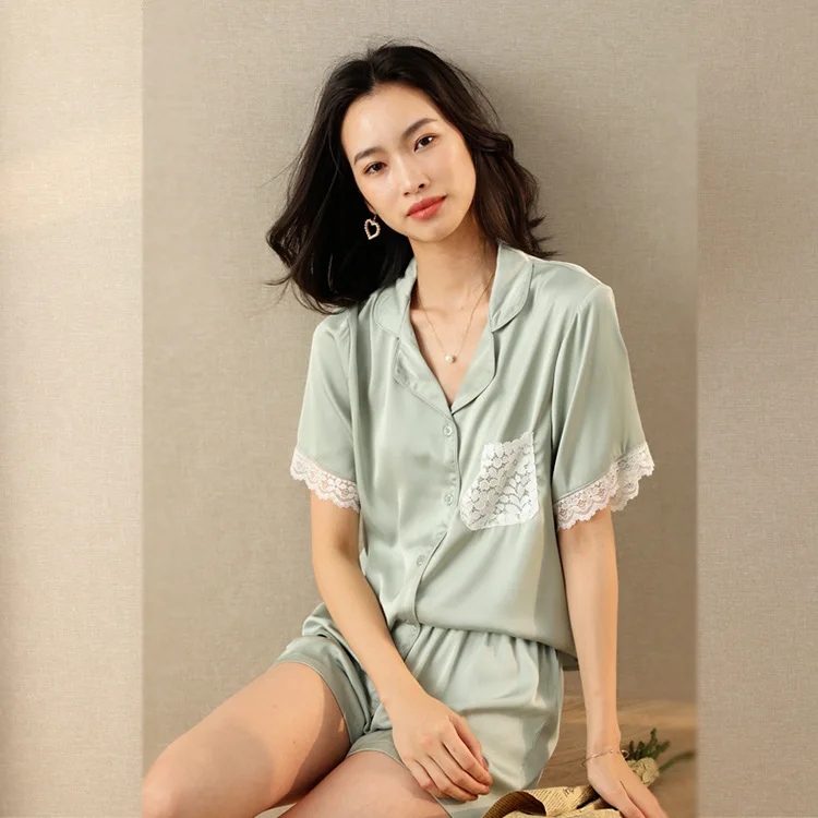 Lace Pocket Sexy 2021 Summer New Lady Sleepwear Pajamas Suit Intimate Lingerie Satin Homewear Sleep Set Satin Nightwear
Lace Pocket Sexy 2021 Summer New Lady Sleepwear Pajamas Suit Intimate Lingerie Satin Homewear Sleep Set Satin Nightwear