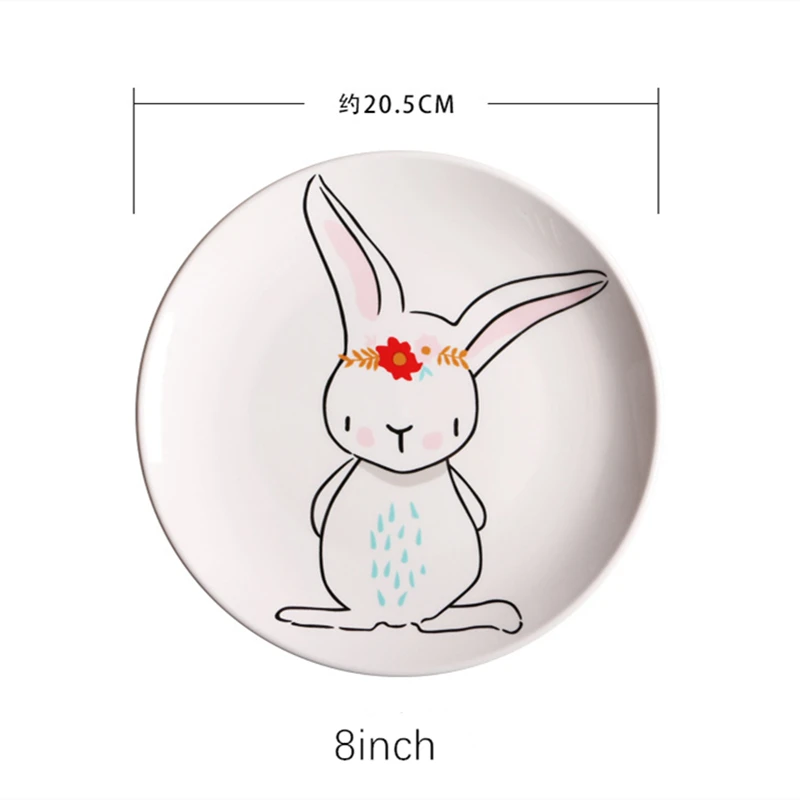 4-piece Set Ceramic Plate Creative Cartoon Ceramic Tableware 8 Inch Rabbit Round Hotel Restaurant Home Kitchen Breakfast Dish
4-piece Set Ceramic Plate Creative Cartoon Ceramic Tableware 8 Inch Rabbit Round Hotel Restaurant Home Kitchen Breakfast Dish