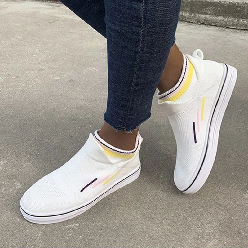 Women's Vulcanized Women Mesh Breathable High Top Flats Woman Slip On Sock Shoes Ladies Comfortable Female Footwear Plus Size 43
Women's Vulcanized Women Mesh Breathable High Top Flats Woman Slip On Sock Shoes Ladies Comfortable Female Footwear Plus Size 43