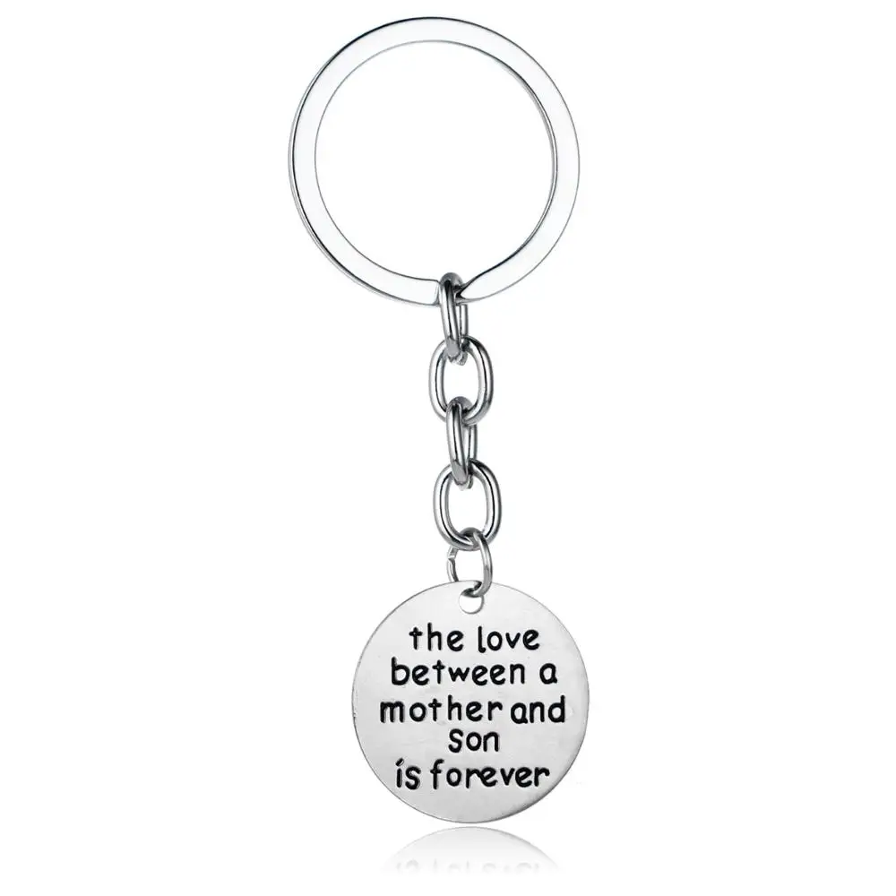

12PC The Love Between A Mother And Son Is Forever Keyring Round Charm Pendant Keychain Mom Mommy Mama Mother's Day Gifts Jewelry