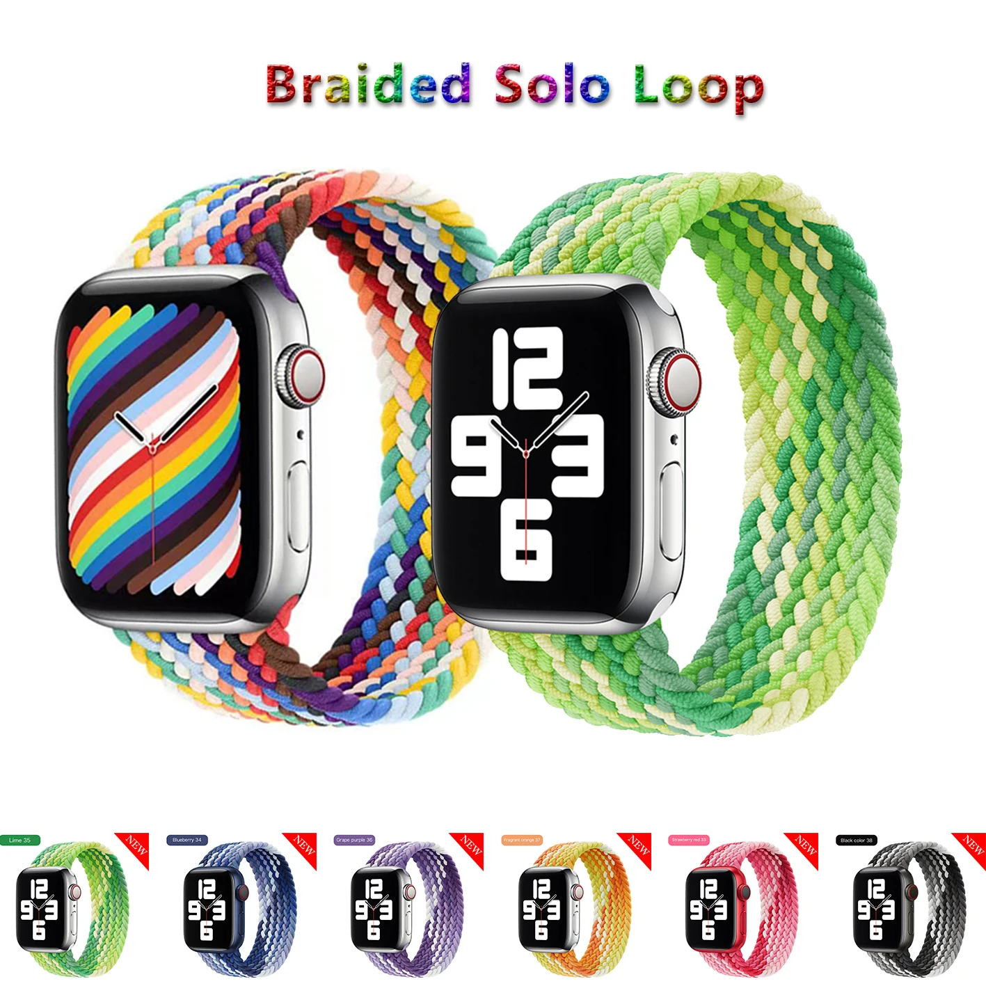 New Braided Solo Loop Nylon fabric Strap For Apple Watch band 44mm 40mm 38mm 42mm Elastic Bracelet for iWatch Series 6 SE 5 4 3
New Braided Solo Loop Nylon fabric Strap For Apple Watch band 44mm 40mm 38mm 42mm Elastic Bracelet for iWatch Series 6 SE 5 4 3