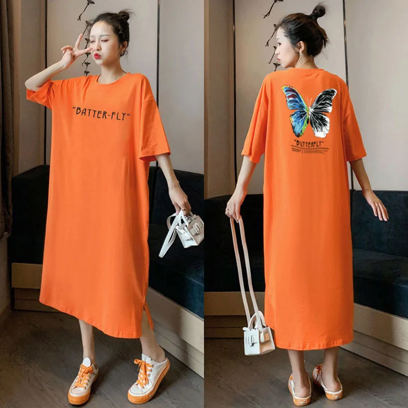Autumn And Summer Ladies Pajamas Large Size Loose Fashion Home Clothes Short-Sleeved Long Over-The-Knee Nightdress
Autumn And Summer Ladies Pajamas Large Size Loose Fashion Home Clothes Short-Sleeved Long Over-The-Knee Nightdress