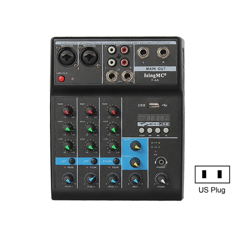 F-4A 4-channel Audio Mixer Portable Audio Mixer Sound Mixing Console Bluetooth-compatible Sound Mixing Console
F-4A 4-channel Audio Mixer Portable Audio Mixer Sound Mixing Console Bluetooth-compatible Sound Mixing Console