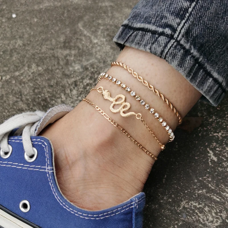 

Змея ножной браслет Серебряный Цвет раковины ножные браслеты для женщин в винтажном стиле ручной работы с ремешком на щиколотке, 2021 ножной ...