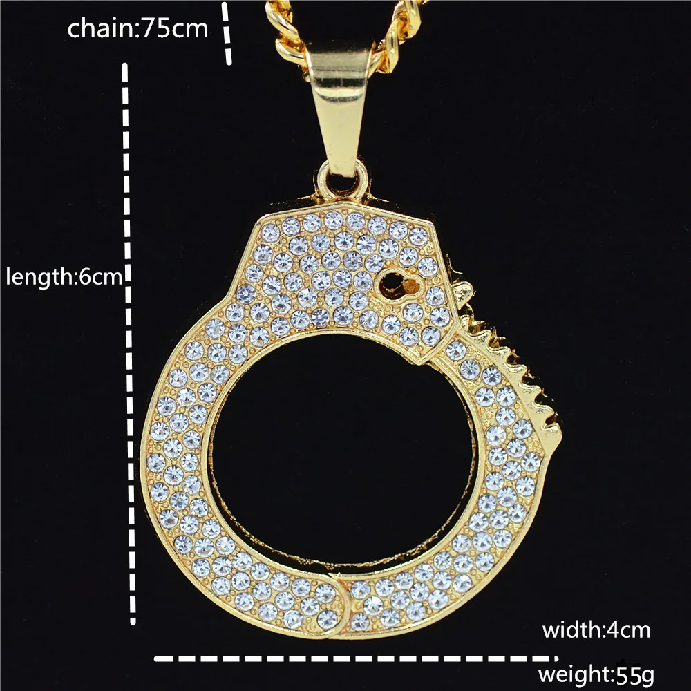 European and American Rap Hip-hop Dance Personalized Handcuffs Pendant Necklace Exaggerated Men's Accessories
European and American Rap Hip-hop Dance Personalized Handcuffs Pendant Necklace Exaggerated Men's Accessories