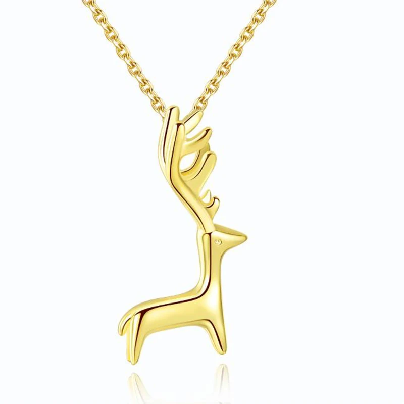 925 Sterling Silver Christmas Reindeer Necklace Gold Color Animal Link Chain Fashion Jewelry Women Girl Gift Party
925 Sterling Silver Christmas Reindeer Necklace Gold Color Animal Link Chain Fashion Jewelry Women Girl Gift Party