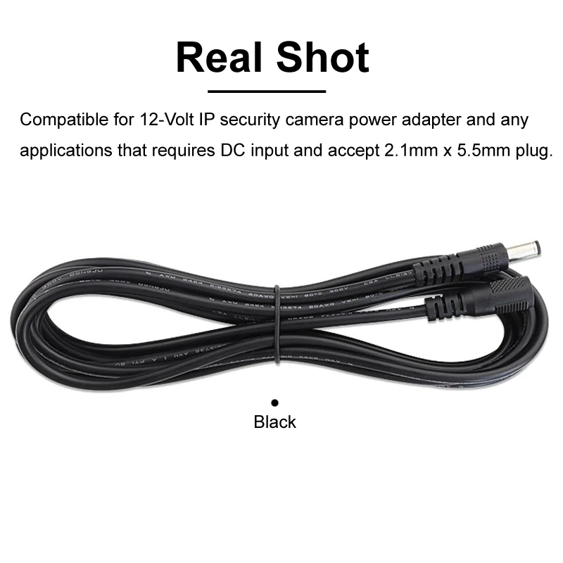 Power Extension Cable For 12V DC Adapter Cord 2.1mm x 5.5mm for CCTV Security Camera IP Camera Standalone DVR 1 2 3 5 Meter Long
Power Extension Cable For 12V DC Adapter Cord 2.1mm x 5.5mm for CCTV Security Camera IP Camera Standalone DVR 1 2 3 5 Meter Long