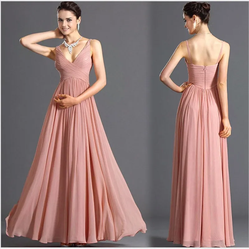 Long Chiffon Bridesmaid Dresses Cheap V Neck Maid Of Hornor Dress 2019 Wedding Guest Gowns 
Long Chiffon Bridesmaid Dresses Cheap V Neck Maid Of Hornor Dress 2019 Wedding Guest Gowns