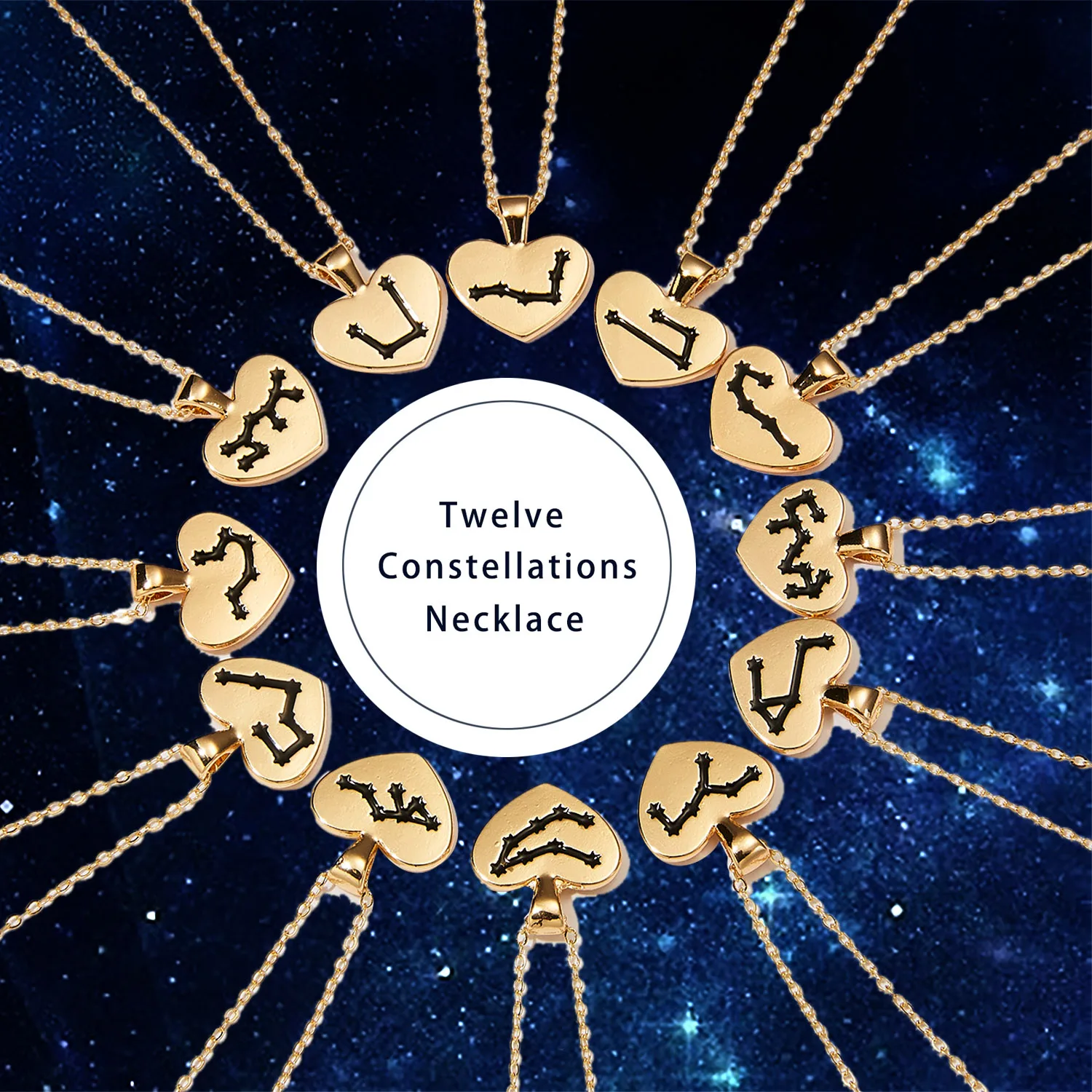 Newest Gold Color Heart Pendant Twelve Constellation Necklace Paper Card Zodiac Necklace Simple Fashion Accessories Unisex Gifts
Newest Gold Color Heart Pendant Twelve Constellation Necklace Paper Card Zodiac Necklace Simple Fashion Accessories Unisex Gifts