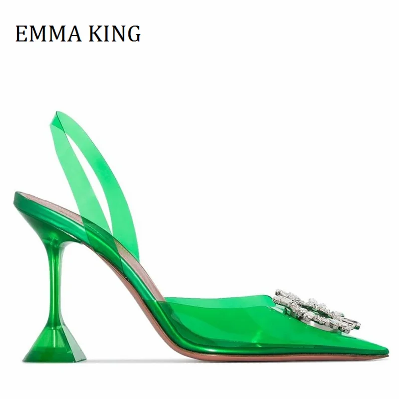 2021 Design Crystal PVC Pumps Sexy Transparent Rhinestones Women Slingback Pumps Pointed Toe None-slip Wedding Party Pumps Shoes
2021 Design Crystal PVC Pumps Sexy Transparent Rhinestones Women Slingback Pumps Pointed Toe None-slip Wedding Party Pumps Shoes