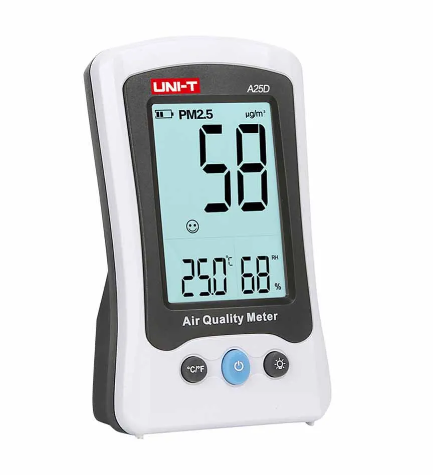 UNI-T A25D/A25F/A25M Air Quality Meters PM2.5 Meter Temperature measurement (C/F) LCD Backlight Red Backlight Alarm
UNI-T A25D/A25F/A25M Air Quality Meters PM2.5 Meter Temperature measurement (C/F) LCD Backlight Red Backlight Alarm