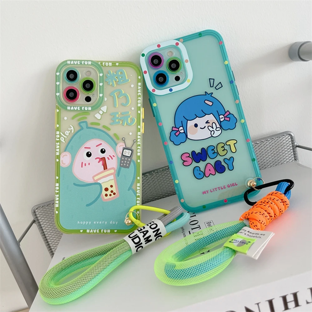 Korea Cute Dinosaur Graffiti Phone Case For iPhone 13 12 Pro Max 11 XR X XS 7 8 Plus Hand Strap Bracelet Rope Lanyard Soft Cover
Korea Cute Dinosaur Graffiti Phone Case For iPhone 13 12 Pro Max 11 XR X XS 7 8 Plus Hand Strap Bracelet Rope Lanyard Soft Cover