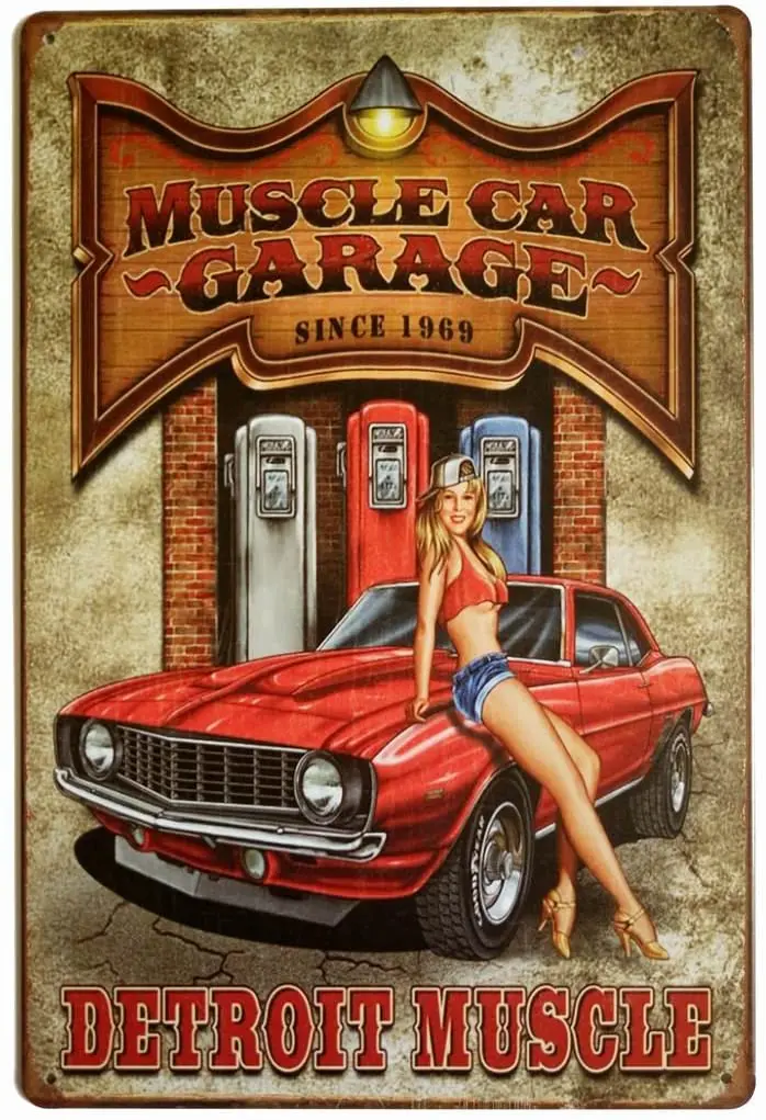 Muscle Car Garage Since 1969 Detroit Muscle Retro Vintage Decor Metal Tin Sign 12 X 8 Inches
Muscle Car Garage Since 1969 Detroit Muscle Retro Vintage Decor Metal Tin Sign 12 X 8 Inches