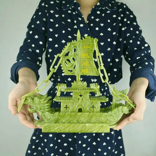 11 "Китай натуральный зеленый нефрит Зодиак Дракон парусная лодка Феникс благовония корабль
11 "Китай натуральный зеленый нефрит Зодиак Дракон парусная лодка Феникс благовония корабль