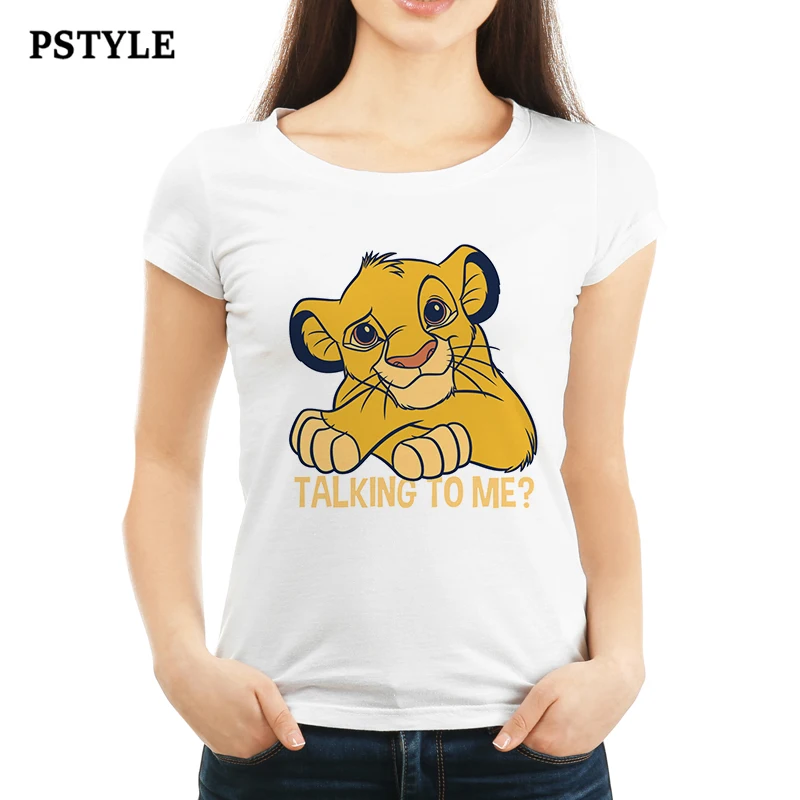 Pstyle Футболка женская kawaii Король Лев футболка Женские футболки с коротким рукавом