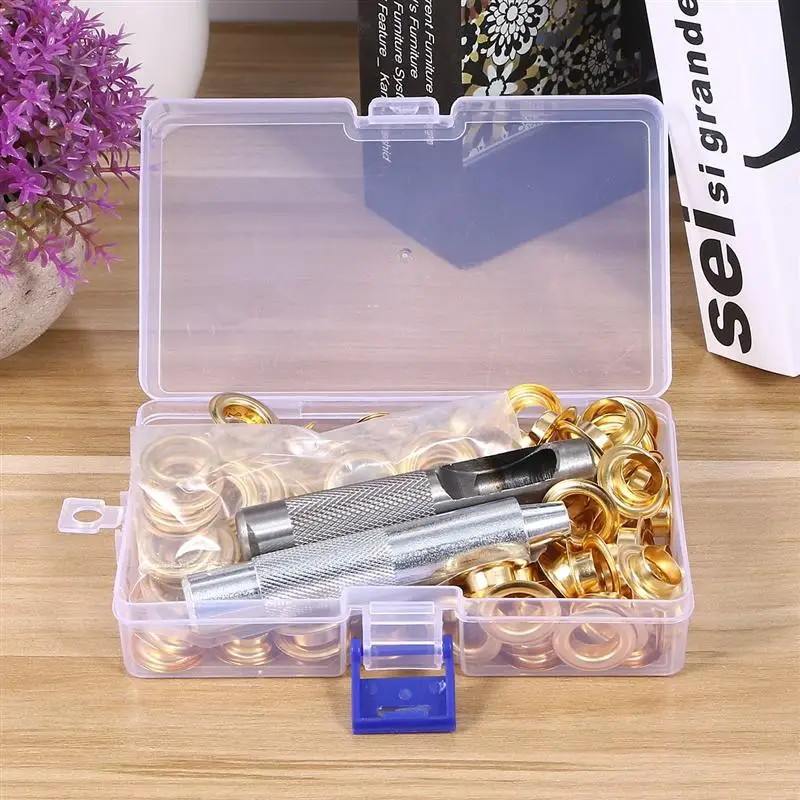 100pcs 12mm Grommets Kit Metal Eyelets Button with 3PC Tools for Shoes Clothes Crafts (Golden)
100pcs 12mm Grommets Kit Metal Eyelets Button with 3PC Tools for Shoes Clothes Crafts (Golden)