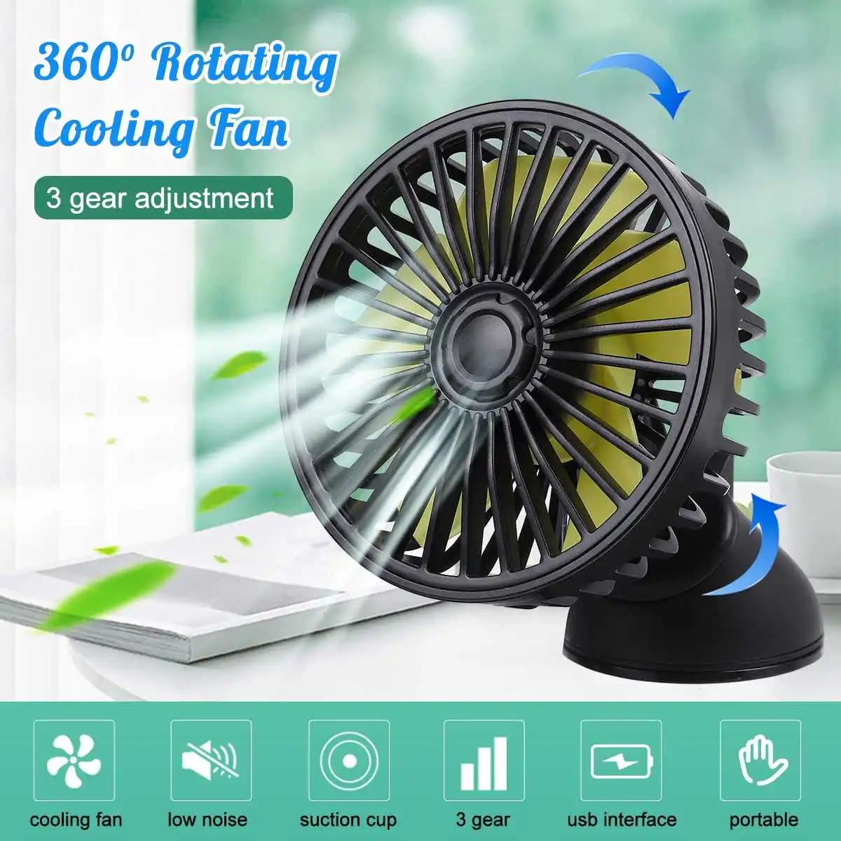 Car Air Cooler Fan Silent Car Air Conditioner 360 Degree Rotating Cooling Fan Auto Bracket Suction Air Vent USB 3 Speeds
Car Air Cooler Fan Silent Car Air Conditioner 360 Degree Rotating Cooling Fan Auto Bracket Suction Air Vent USB 3 Speeds