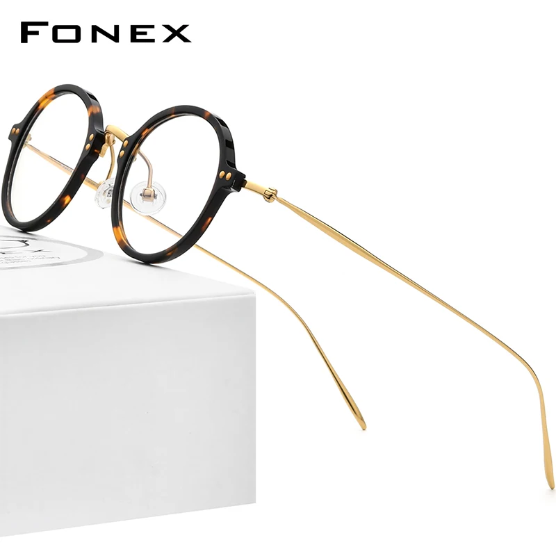 FONEX Acetate Titanium Eyeglasses Frame Men 2021 New Retro Round Prescription Glasses Women Optical Spectacles Eyewear F85680
FONEX Acetate Titanium Eyeglasses Frame Men 2021 New Retro Round Prescription Glasses Women Optical Spectacles Eyewear F85680