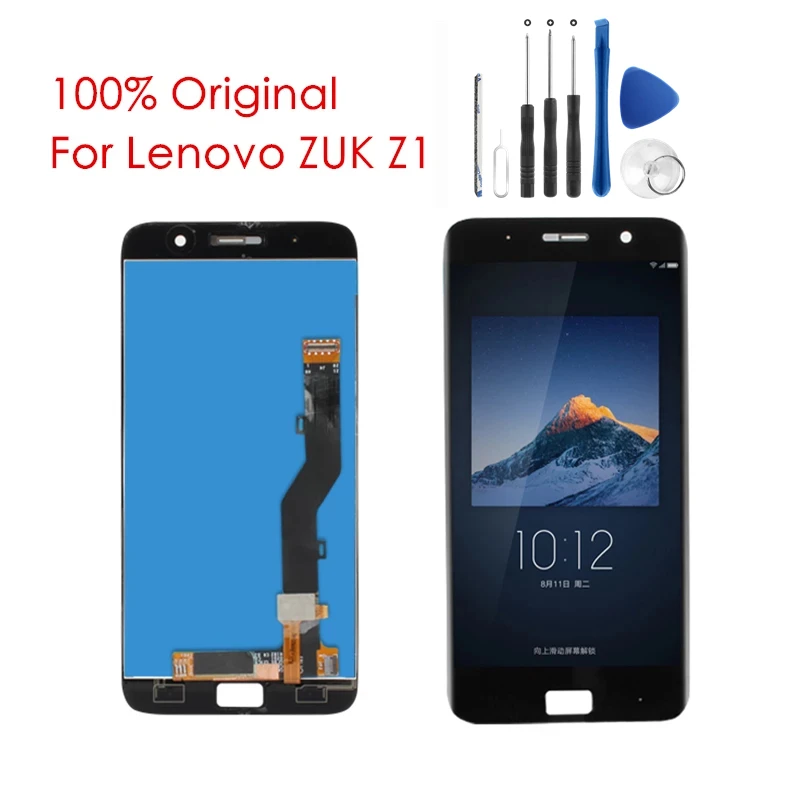 100% Оригинальный ЖК дисплей для Lenovo ZUK Z1 сенсорная панель экран дигитайзер в сборе