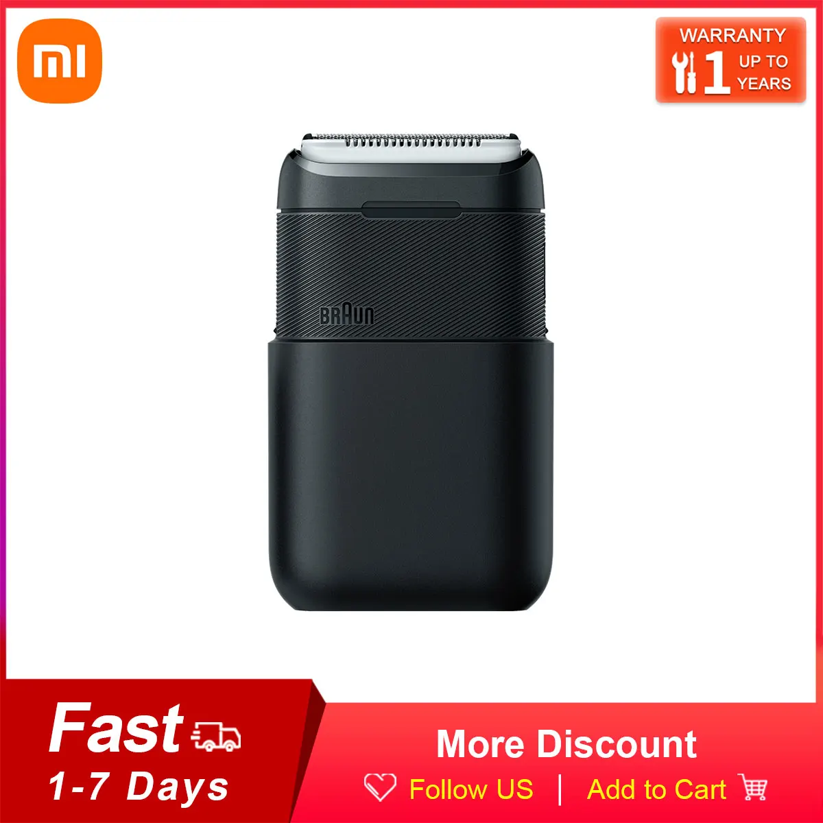 Xiaomi Mijia Braun Electric Shaver Razor Portable Reciprocating Cutter Head Wet And Dry Double Shave Waterproof Shaver For Men
Xiaomi Mijia Braun Electric Shaver Razor Portable Reciprocating Cutter Head Wet And Dry Double Shave Waterproof Shaver For Men
