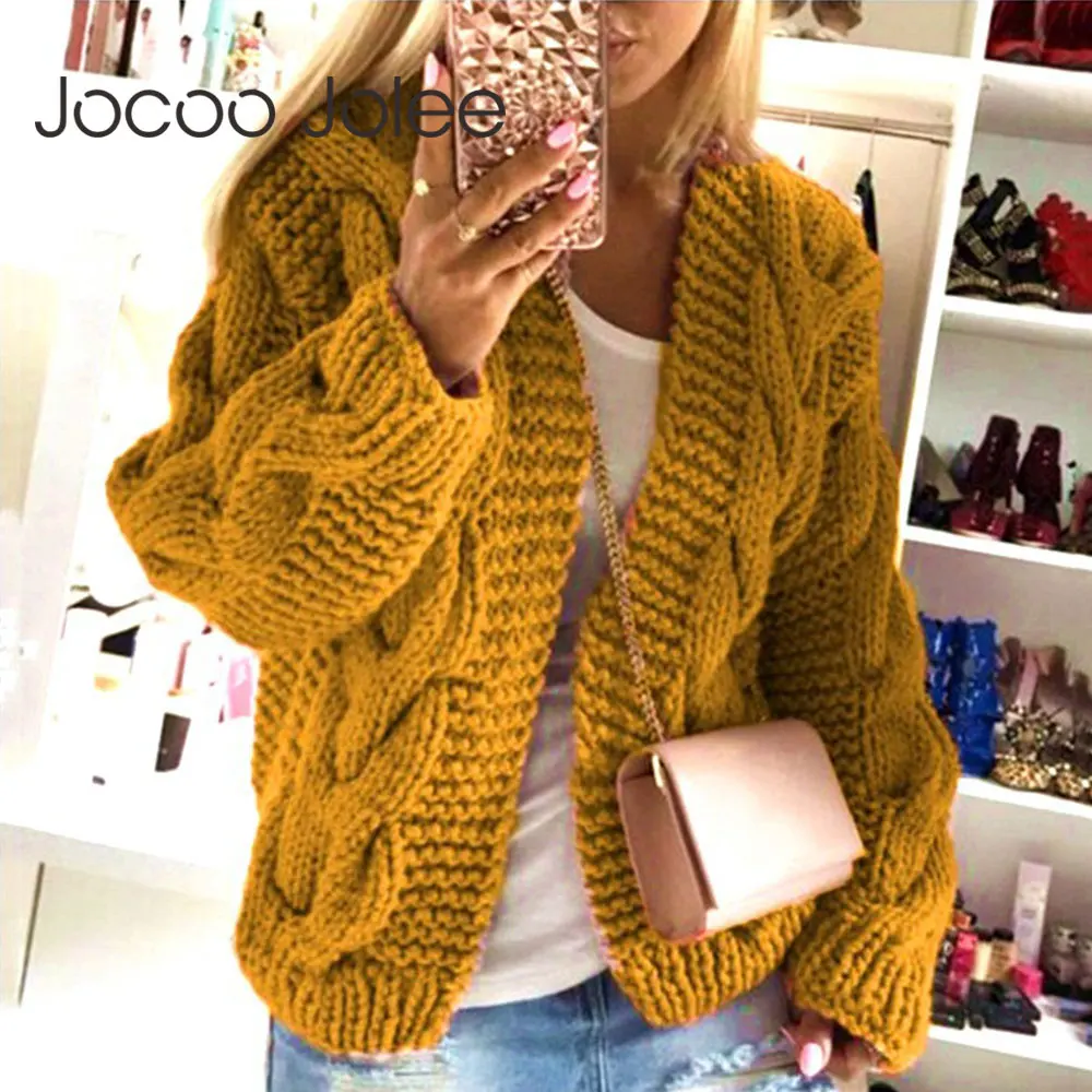 Jocoo Jolee Women Vintage Twist Knitted Cardigan Casual Long Sleeve Sweater Oversized Loose Tops Harjauku Knitting Coat Outwear
Jocoo Jolee Women Vintage Twist Knitted Cardigan Casual Long Sleeve Sweater Oversized Loose Tops Harjauku Knitting Coat Outwear