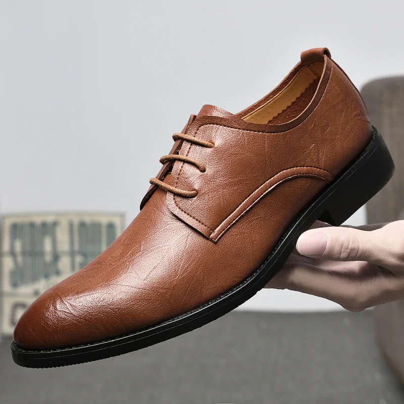 Men's shoes PU leather rubber sole men's office dress flat shoes men's derby wedding shoes zapatillas Hombre chaussure homme E44
Men's shoes PU leather rubber sole men's office dress flat shoes men's derby wedding shoes zapatillas Hombre chaussure homme E44
