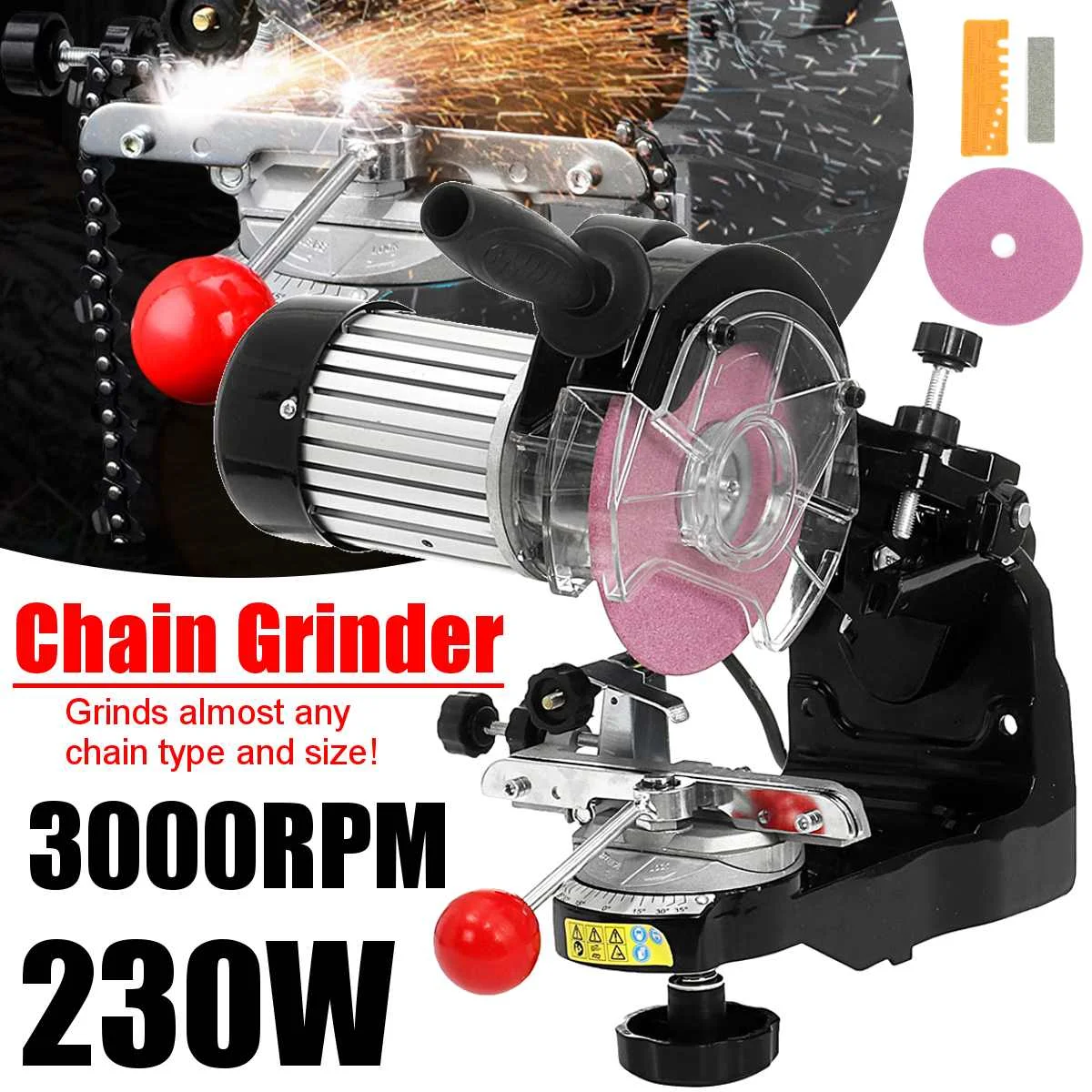 230W 145mm 8 Inches Power Chain Saw Sharpener Grinder Machine Garden Tools Portable Electric Chainsaw Sharpener
230W 145mm 8 Inches Power Chain Saw Sharpener Grinder Machine Garden Tools Portable Electric Chainsaw Sharpener