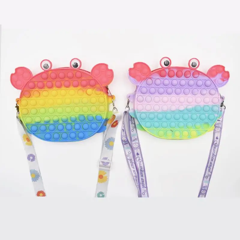 New Pop It Fidget Toys Decompression Crab Shoulder Bag Push Bubble Antistress Reliver Toy Rainbow Silicone Satchel Kids Gifts
New Pop It Fidget Toys Decompression Crab Shoulder Bag Push Bubble Antistress Reliver Toy Rainbow Silicone Satchel Kids Gifts