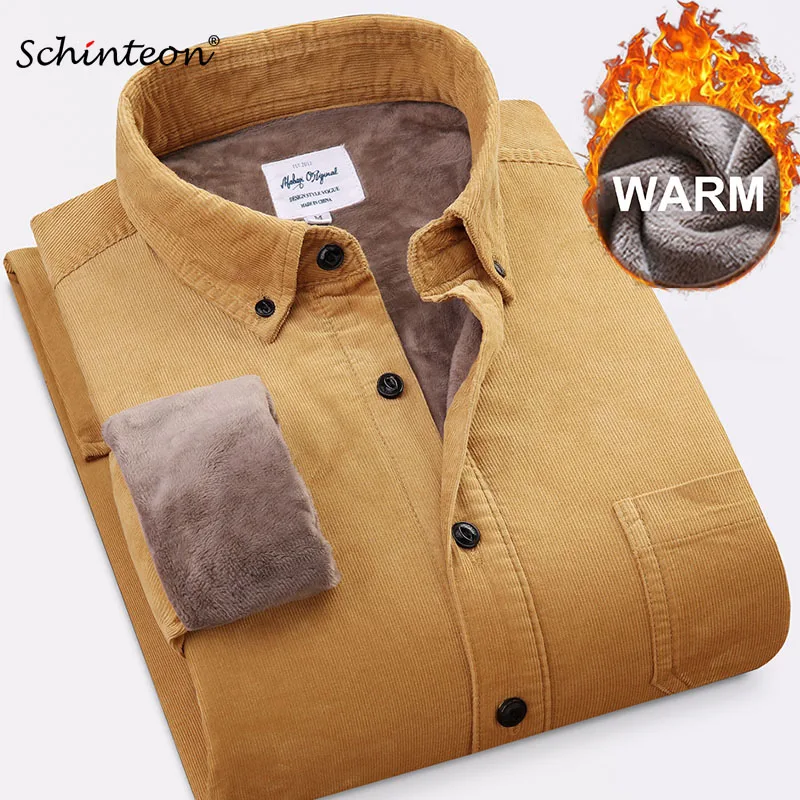 Schinteon Men Corduroy Warm Winter Shirt Thick Fleece Lining Thermal Shirt S-4XL 42 43 Bottoming Shirt
Schinteon Men Corduroy Warm Winter Shirt Thick Fleece Lining Thermal Shirt S-4XL 42 43 Bottoming Shirt