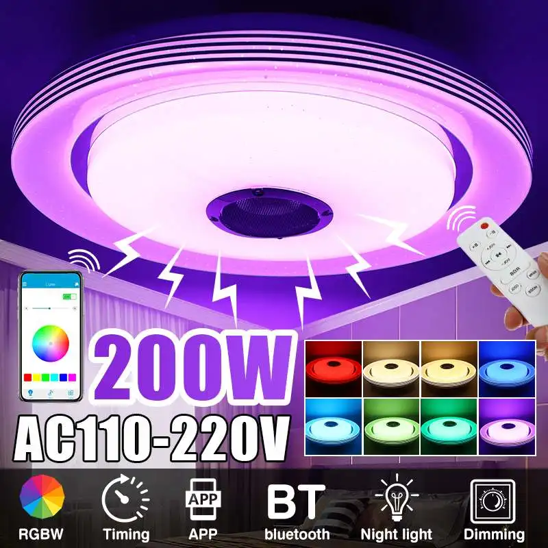 200W Modern RGB LED Ceiling Light Home Lighting bluetooth Speaker Music Light Bedroom 40CM APP Remote Control Smart Ceiling Lamp
200W Modern RGB LED Ceiling Light Home Lighting bluetooth Speaker Music Light Bedroom 40CM APP Remote Control Smart Ceiling Lamp