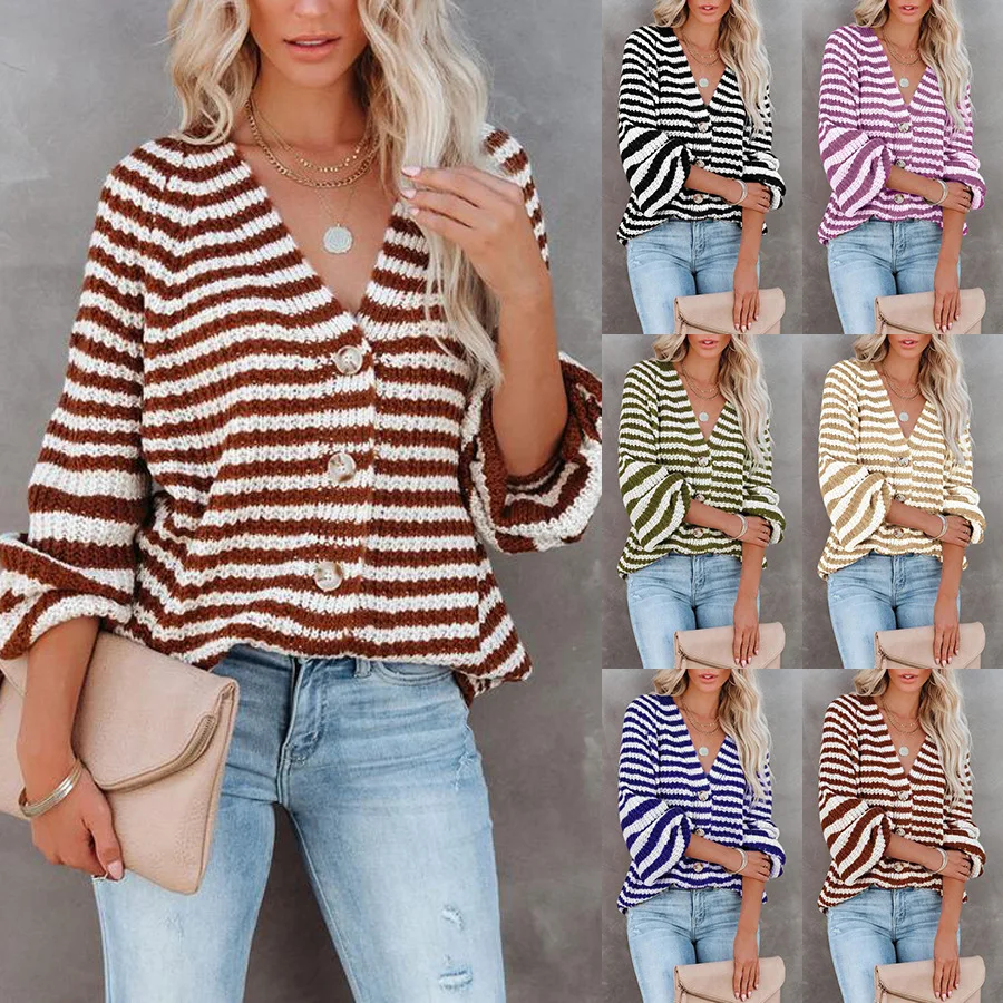 Autumn and Winter Women's Cardigan Sweater Loose Striped Long-sleeved Warm Fashion Korean Jacket Casual Street Women's Clothing
Autumn and Winter Women's Cardigan Sweater Loose Striped Long-sleeved Warm Fashion Korean Jacket Casual Street Women's Clothing