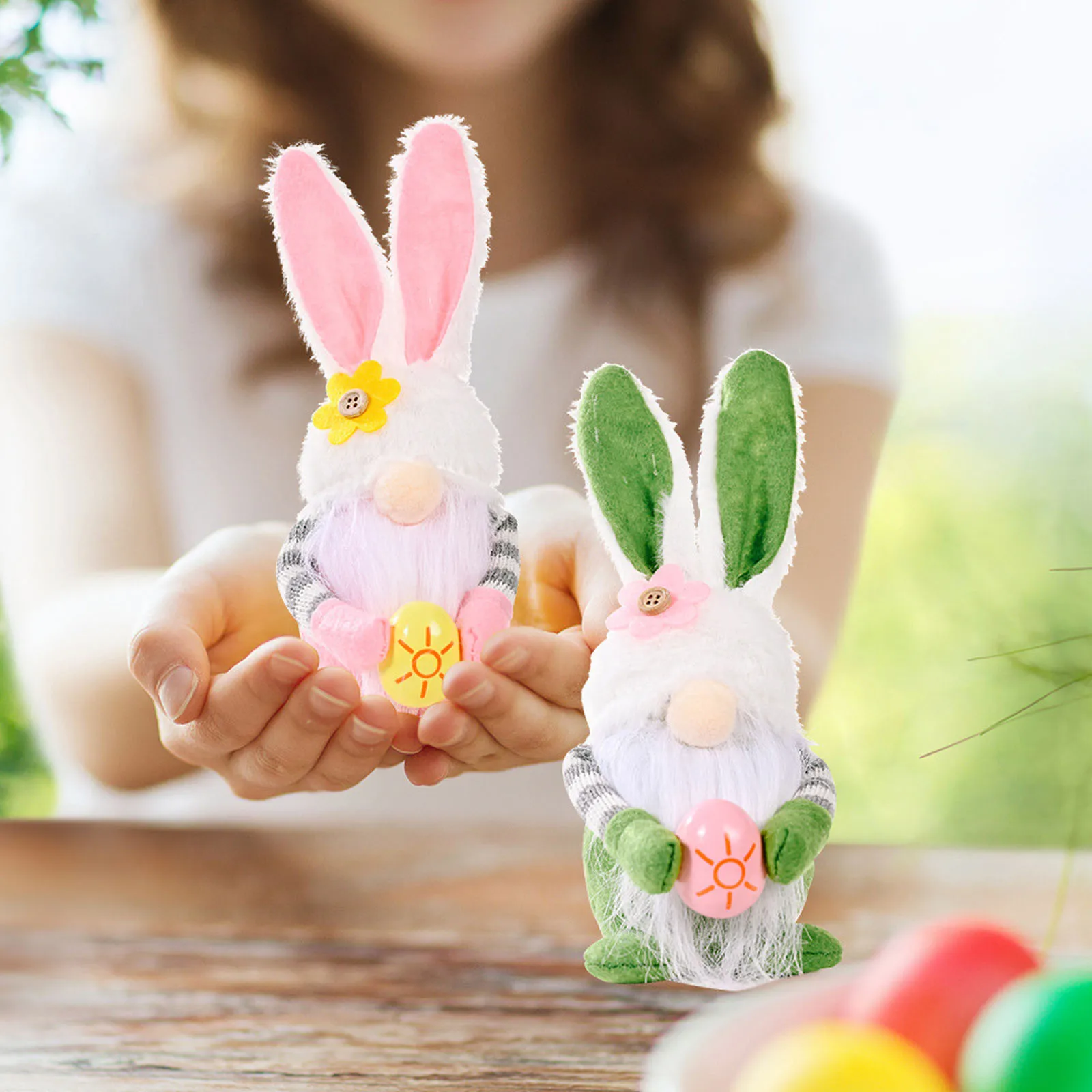 

Children's toys Easter cartoon bunny shape cute faceless dolls living room decoration ornaments 2PC мягкие игѬђки болие 40*