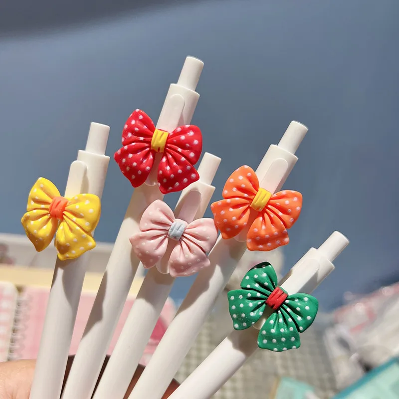36 pcs/lot Fashion Bowknot Press Gel Pen Cute 0.5mm Black ink Signature Pens School Office writing Supply Promotional Gift
36 pcs/lot Fashion Bowknot Press Gel Pen Cute 0.5mm Black ink Signature Pens School Office writing Supply Promotional Gift