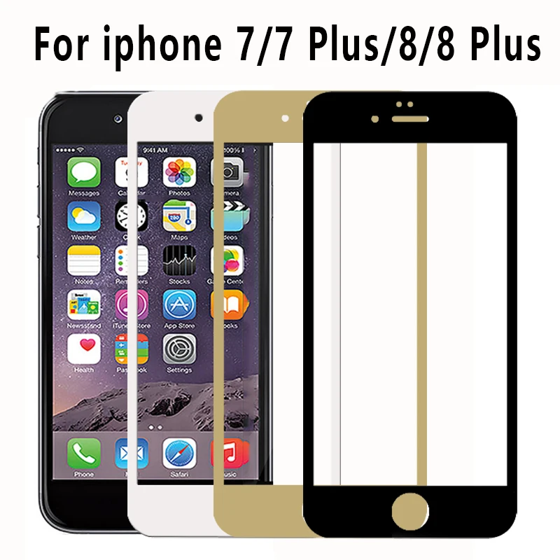 3D защитное Золотое стекло для iphone 8 plus 7 7plus защитная пленка экрана покрытие розово