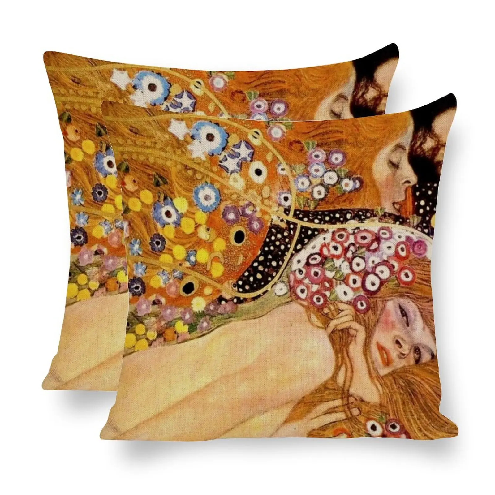 Двухсторонняя напольная Подушка Густава Климта, Русалочки, винтажный льняной декор, диван в стиле бохо, ретро, Золотая напольная подушка, си... 
Двухсторонняя напольная Подушка Густава Климта, Русалочки, винтажный льняной декор, диван в стиле бохо, ретро, Золотая напольная подушка, си...