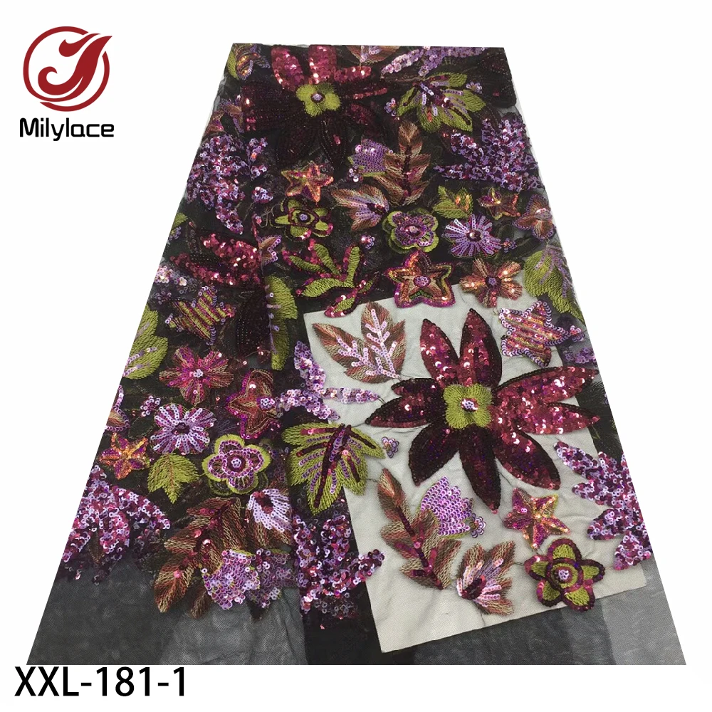Flower Pattern Sequins Lace Fabrics High Quality Embroidery African French Tulle Lace Fabrics Sequence Laces for Dress XXL-181
Flower Pattern Sequins Lace Fabrics High Quality Embroidery African French Tulle Lace Fabrics Sequence Laces for Dress XXL-181