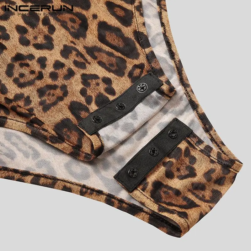 INCERUN Men Bodysuit T Shirt Leopard Print Sexy Turtleneck Long Sleeve Fitness Fashion Rompers Streetwear Underwear Bodysuits
INCERUN Men Bodysuit T Shirt Leopard Print Sexy Turtleneck Long Sleeve Fitness Fashion Rompers Streetwear Underwear Bodysuits